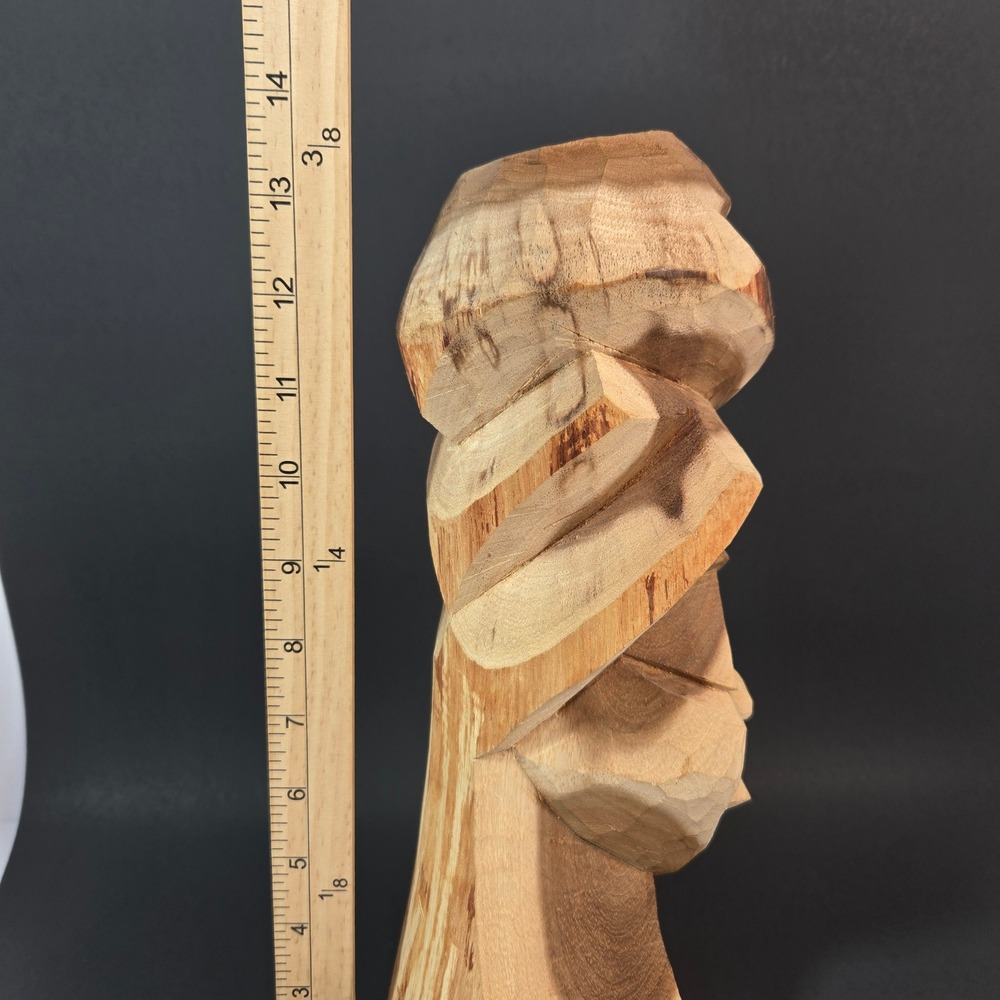 Vintage Winston Nassau Bahamas Hand Carved Wood Bust Sculpture Turban  13.5" - Picture 3 of 14